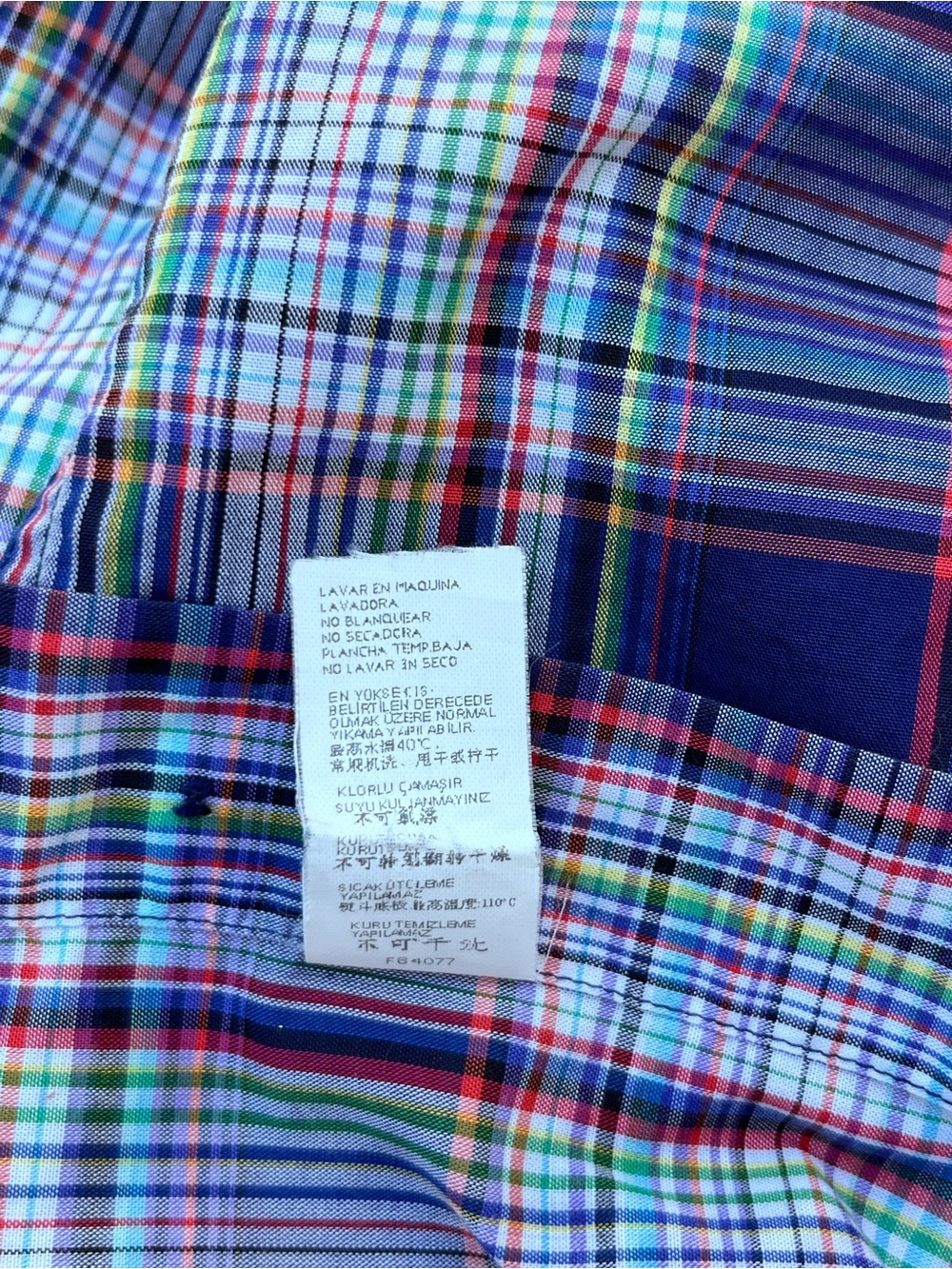 Vintage Paul & Shark Yachting Plaid  Shirt Short Sleeve 15.5 neck cotton Italy - Picture 9 of 9